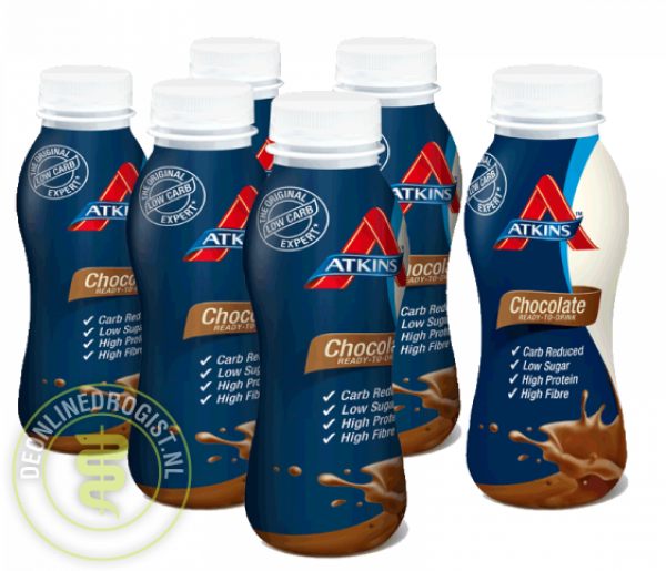 Atkins Shake Ready To Drink Chocolade Grootverpakking (6x330ml)