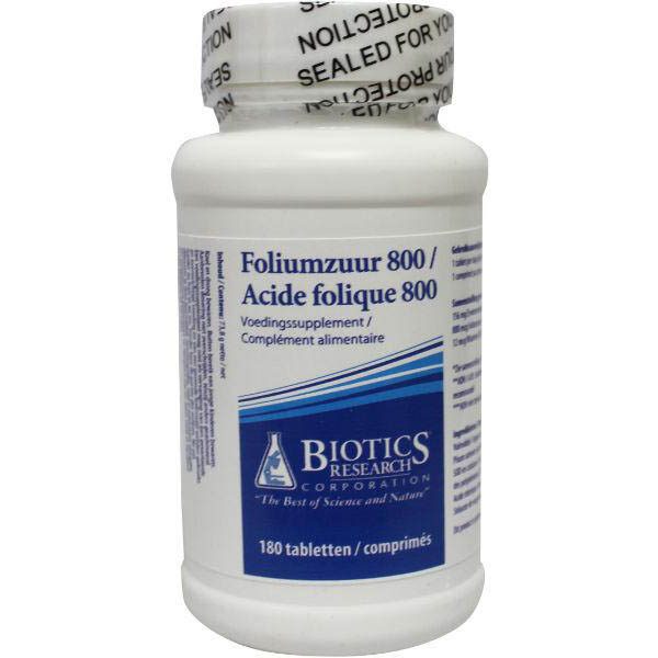 Biotics Foliumzuur 800mcg Tabletten