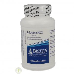 Biotics L-Lysine HCL 500mg Capsules