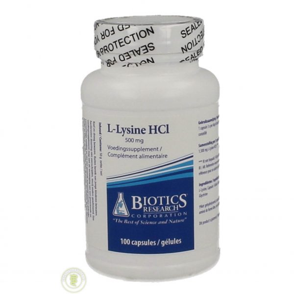 Biotics L-Lysine HCL 500mg Capsules