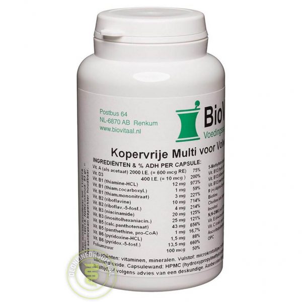 Biovitaal Kopervrije Multi voor Volwassenen Capsules