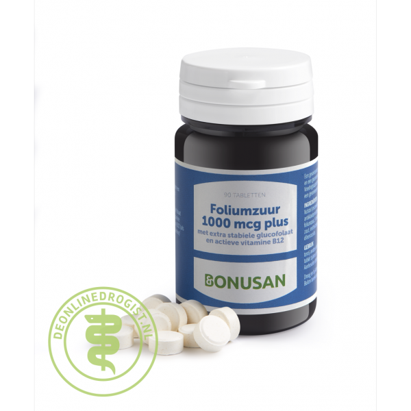 Bonusan Foliumzuur 1000mcg Plus Tabletten 90st