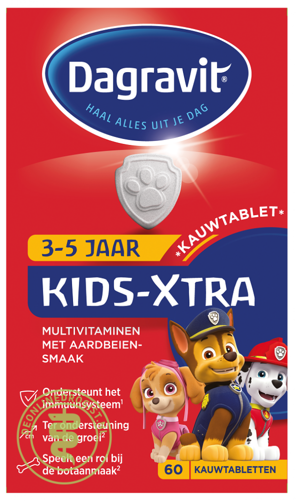 Dagravit Kids Multivitamine Xtra 2-5 Kauwtabletten Framboos 60st