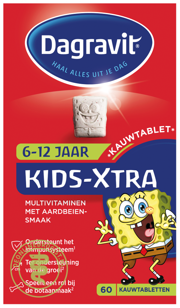 Dagravit Kids Multivitamine Xtra 6-12 Kauwtabletten Framboos 60st