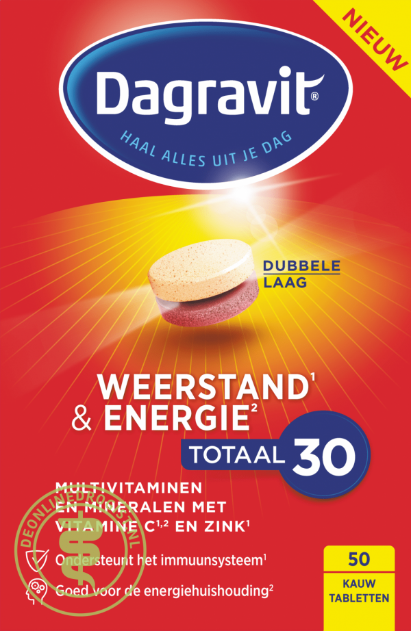 Dagravit Totaal 30 Weerstand & Energie Kauwtabletten