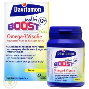 Davitamon Multi Boost 12+ Omega Visolie Kauwcapsules