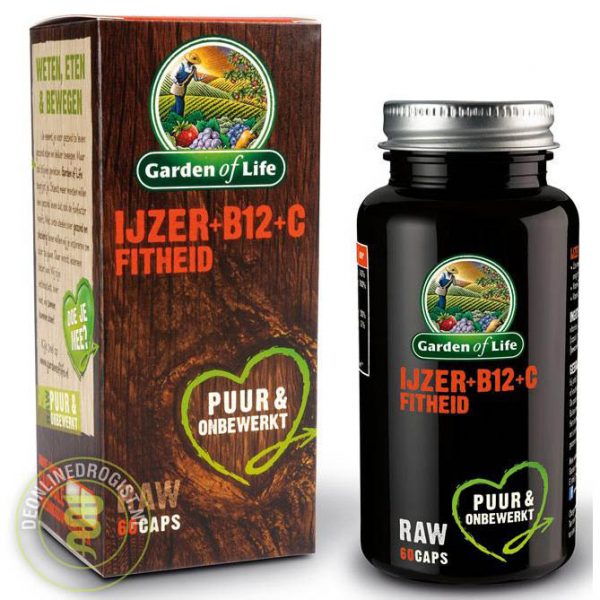 Garden of Life Raw IJzer + B12 + C Fitheid Capsules 60st