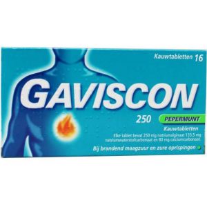 Gaviscon 250 Pepermunt Kauwtabletten