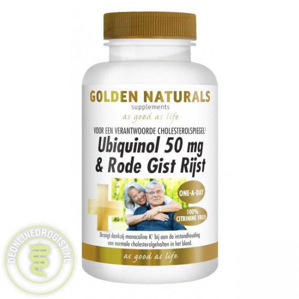 Golden Naturals Ubiquinol 50mg & Rode Gist Rijst Capsules 60st