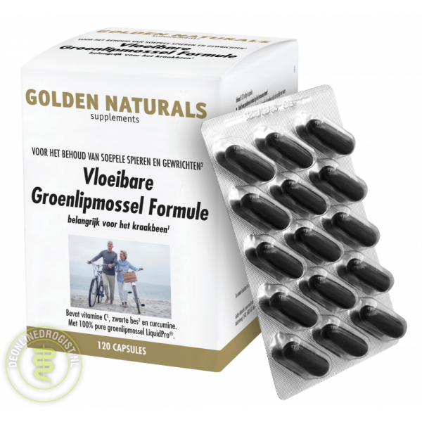 Golden Naturals Vloeibare Groenlipmossel Formule Capsules