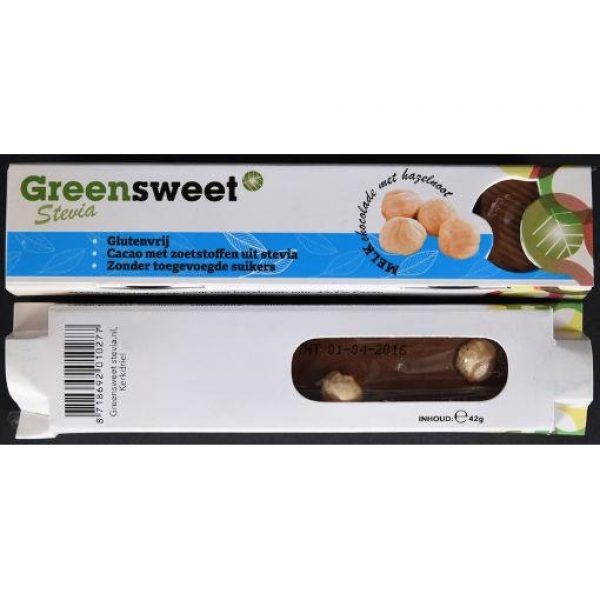 Greensweet Stevia Pure Chocolade Met Hazelnoot 42gr