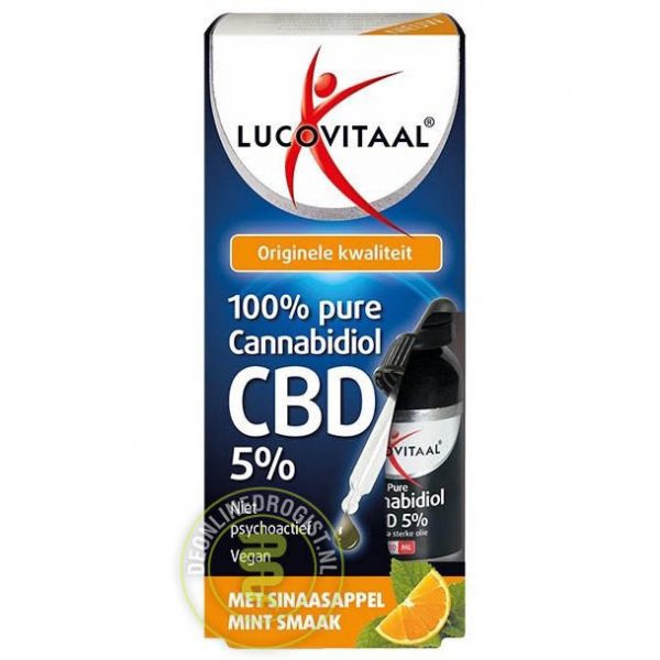 Lucovitaal Cannabidiol CBD Olie 5% met Sinaasappel Mintsmaak