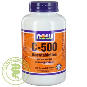 NOW C-500 Sinaasappelsmaak Kauwtabletten 100st