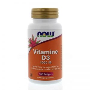 NOW Vitamine D3 1000 IE Softgels 180st