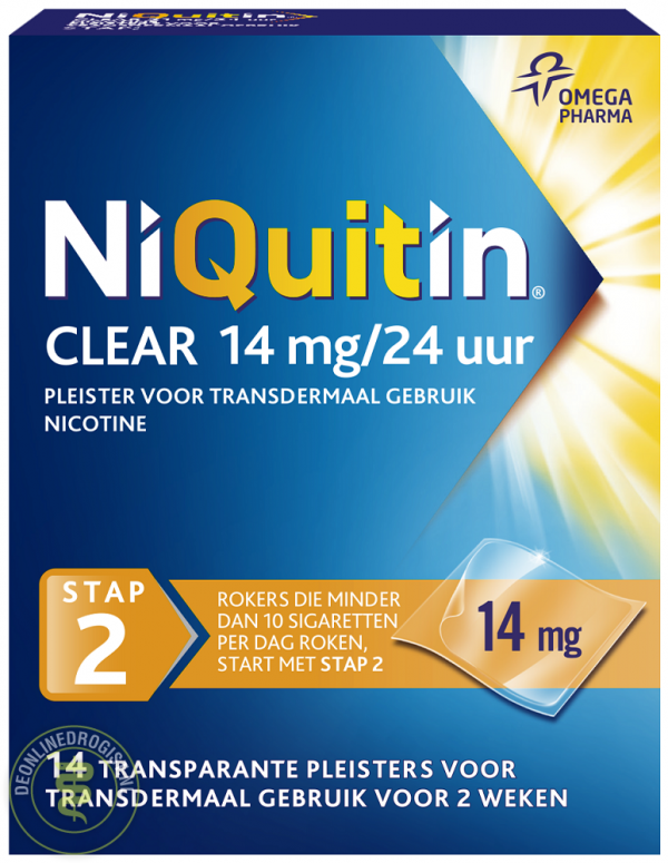 Niquitin Pleister 14mg Stap 2