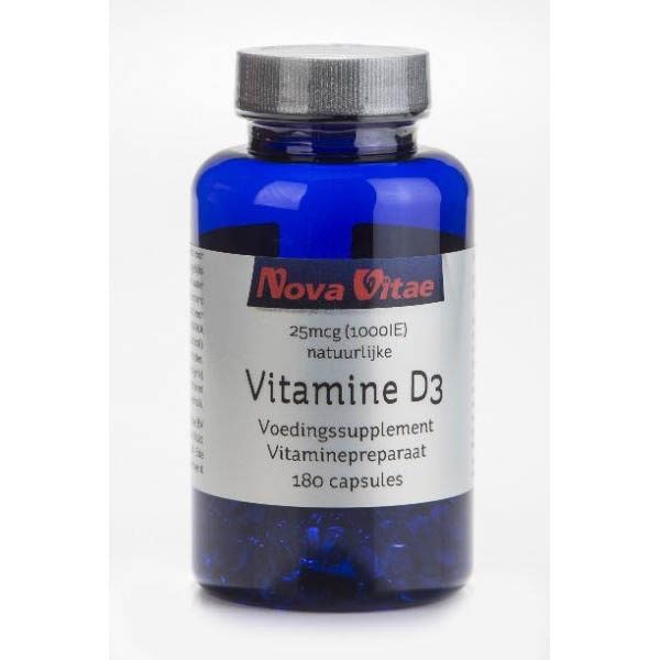 Nova Vitae Vitamine D3 1000IU Capsules 180st