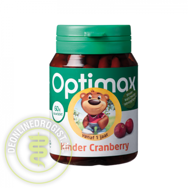 Optimax Kinder Cranberry Kauwtabletten 60st