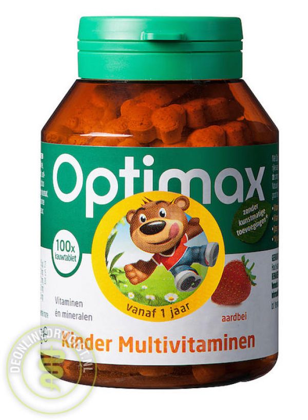 Optimax Kinder Multivitaminen Tabletten Aardbei