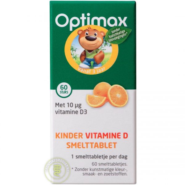 Optimax Kinder Vitamine D Natuurlijk Smelttablet