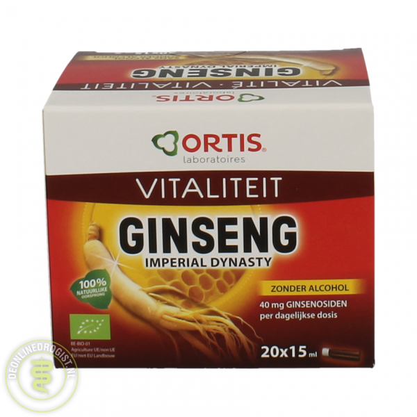 Ortis Ginseng Imperial Dynasty BIO Zonder Alcohol Ampullen 20x15ml