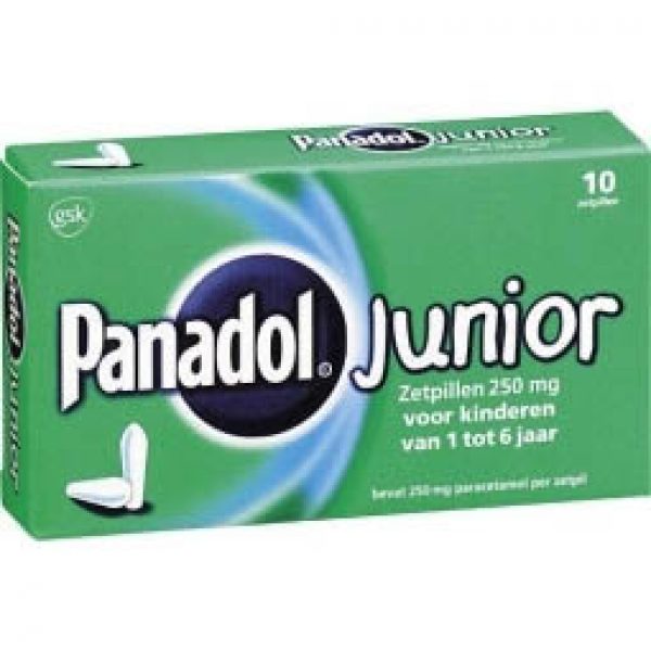 Panadol Junior Zetpillen 250mg 1-6 Jaar