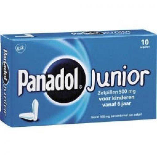 Panadol Junior Zetpillen 500mg 6-12 Jaar