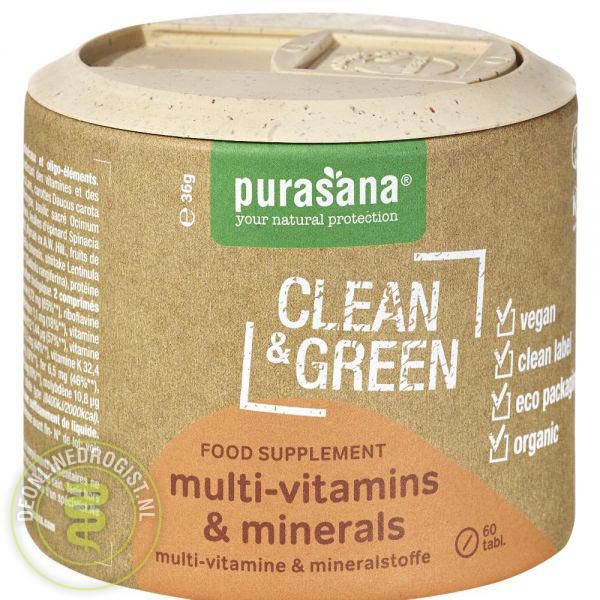 Purasana Clean & Green Multi-Vitamins & Minerals Tabletten