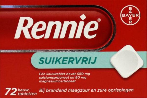 Rennie Kauwtabletten Suikervrij 72st