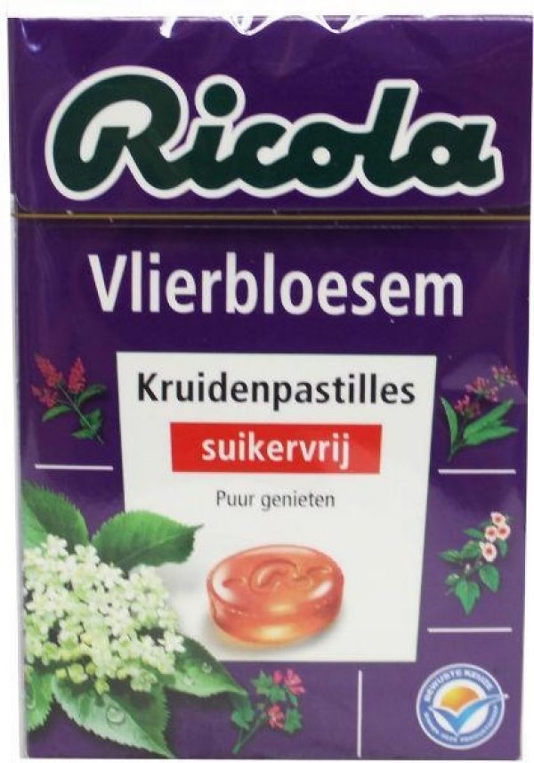 Ricola Vlierbloesem Suikervrij Doosje 50gr