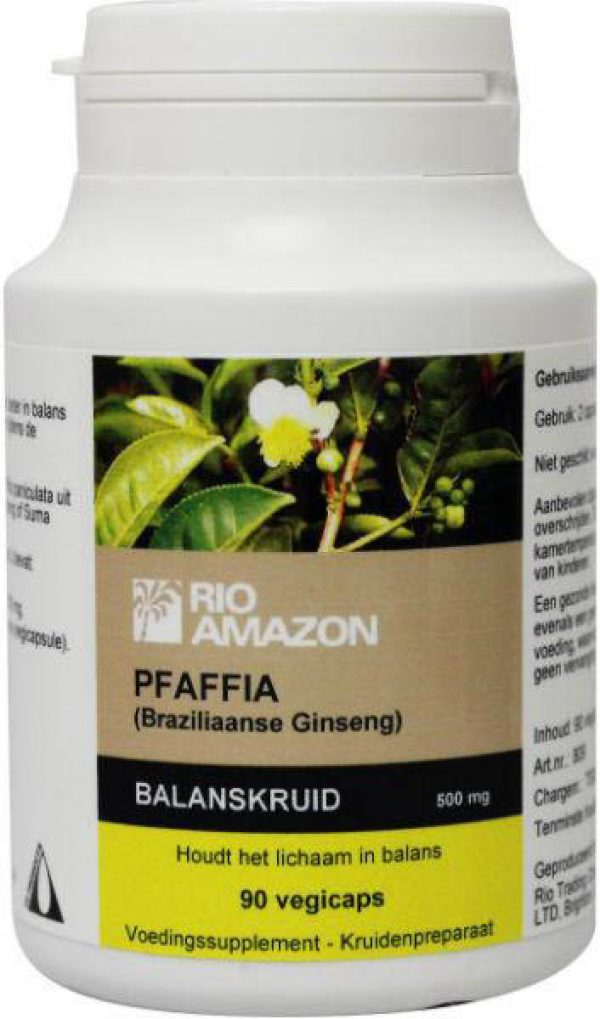 Rio Amazon Pfaffia Balanskruid 500mg Capsules