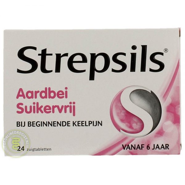 Strepsils Aardbei Suikervrij Zuigtabletten