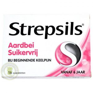 Strepsils Aardbei Suikervrije Zuigtabletten