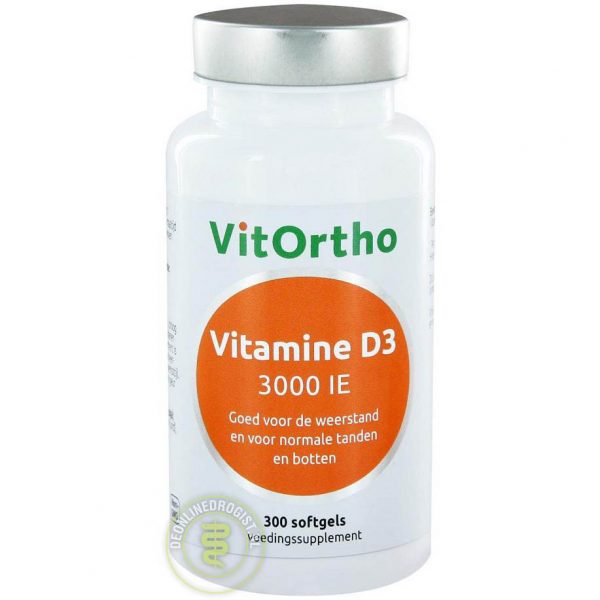 VitOrtho Vitamine D3 3000 IE Softgels 300st