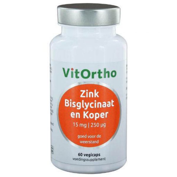 VitOrtho Zink Bisglycinaat En Koper Capsules 60st