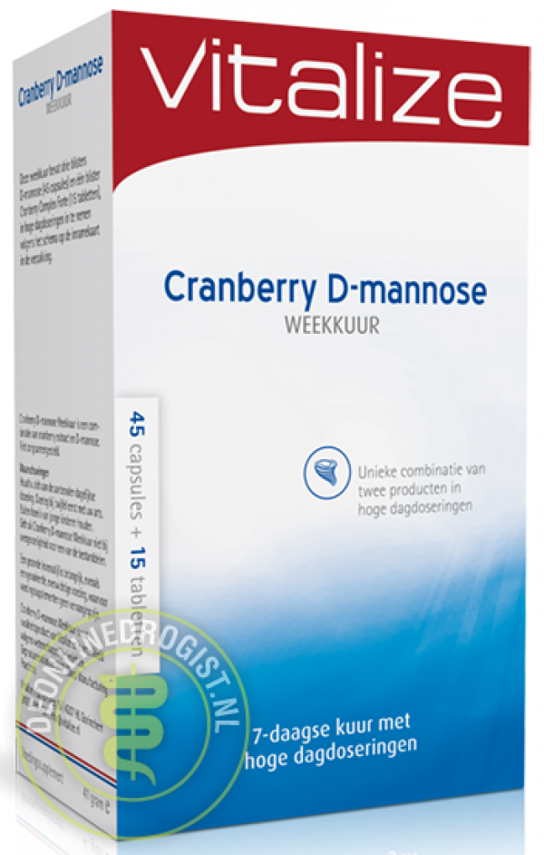 Vitalize Cranberry D-mannose Weekkuur Capsules & Tabletten