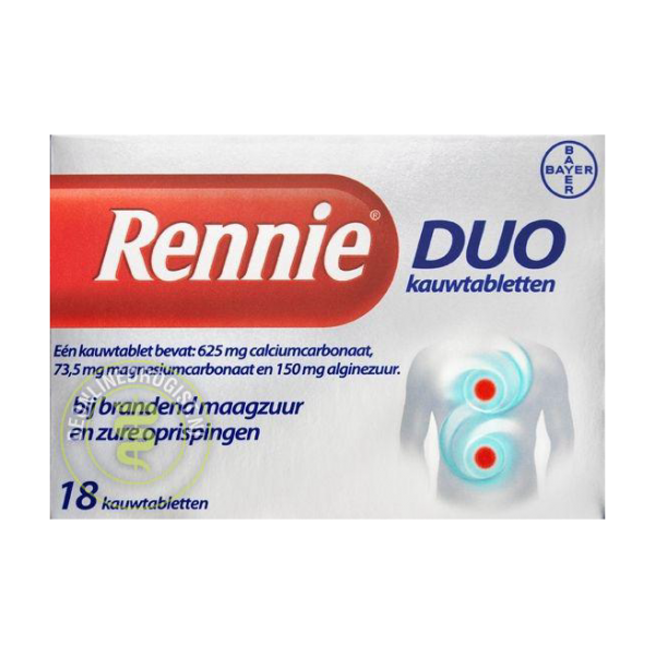 rennie duo tabletten 18st brandend maagzuur