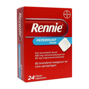 rennie pepermunt kauwtabletten 24st brandend maagzuur