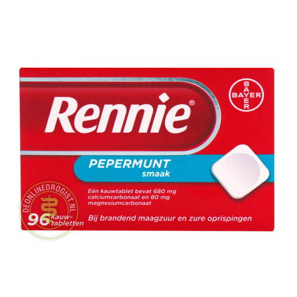 rennie pepermunt kauwtabletten 96st brandend maagzuur