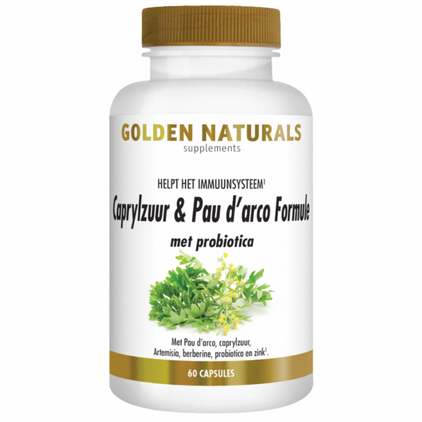 Golden Naturals Caprylzuur & Pau D&apos;Arco Formule Capsules