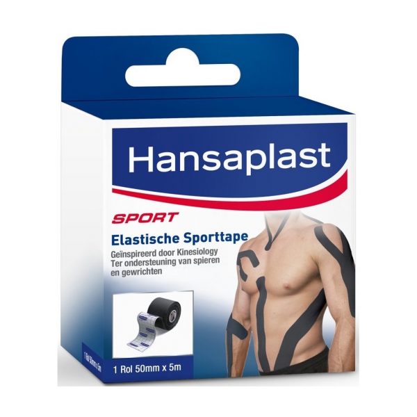 Hansaplast Elastische Sporttape Zwart 50mm x 5m