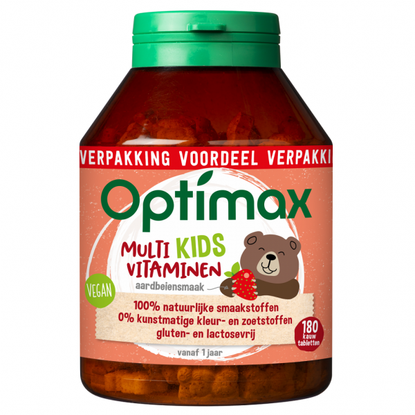 Optimax Multi Kids Vitaminen Aardbei Kauwtabletten