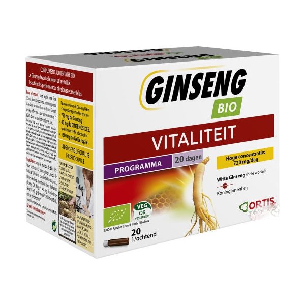 Ortis Ginseng Bio Vitaliteit Flesjes