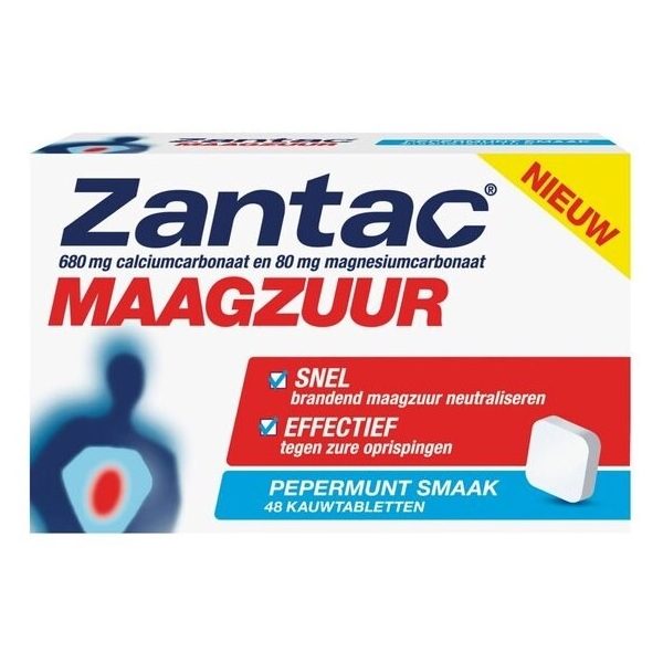 Zantac Maagzuur Kauwtabletten Pepermunt