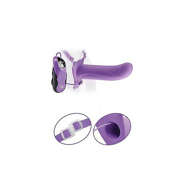 6 en quot Vibrating Hollow Strap-on - Purple