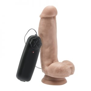 Cock 6 Inch W/ Balls Flesh Vibr.