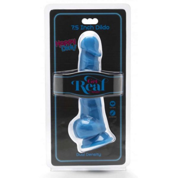 Toyjoy Get Real Zuignap Dildo met Balzak Blauw