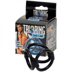 Tri-ring Cock Cage Black