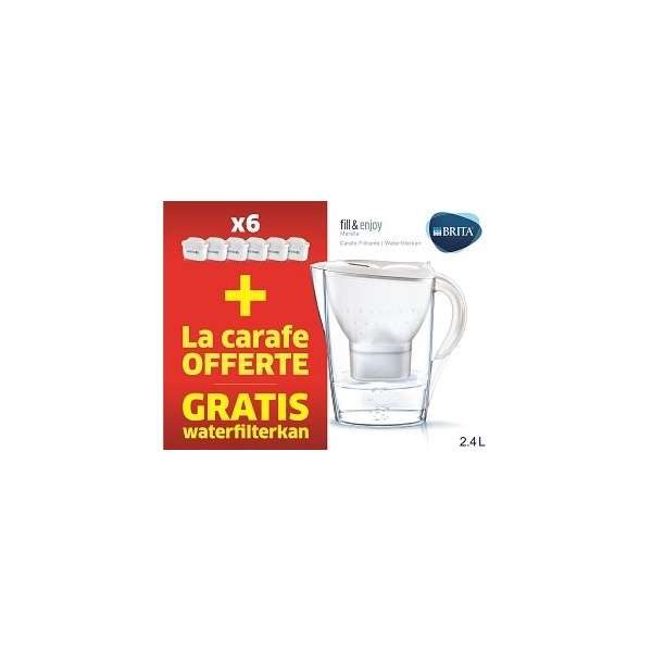 6 Maxtra filterpatronen met gratis Marella cool waterkan t.w.v. 21,50