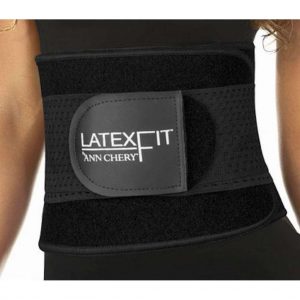 Ann Chery – Latex Fitness Gordel - Extra ondersteunend - Zwart - Maat L (kledingmaat 38/40)