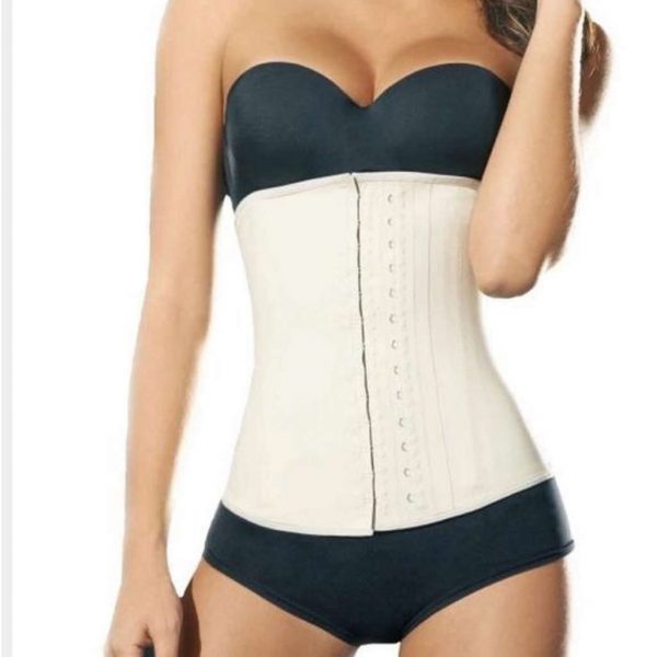 Ann Chery Waist Trainer 3-Hooks - 100 % Natuur Latex - Made in Colombia - Nude - Maat L (kledingmaat 38/40)